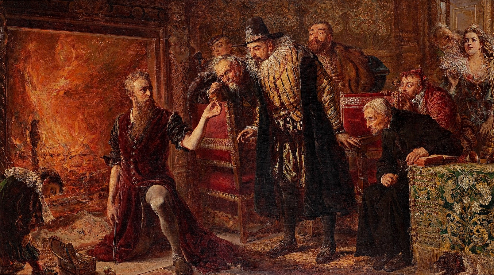El alquimista Michael Sendivogius descubriendo el oxígeno, por Jan Matejko, 1867